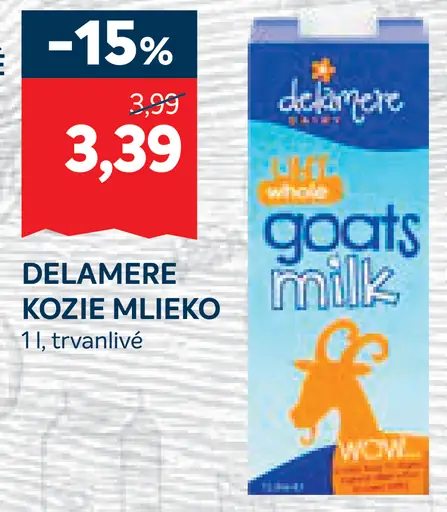 Delamere kozie mlieko trvanlivé