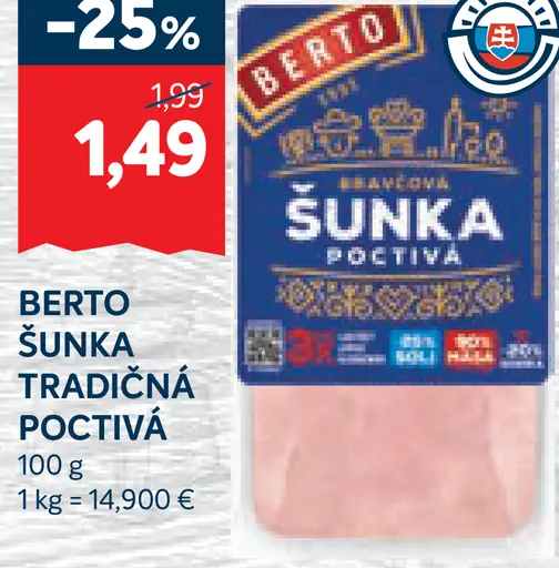 Berto Šunka tradičná poctivá