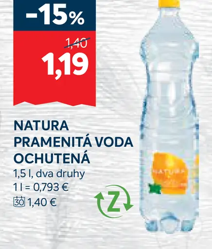 Natura pramenitá voda ochutená dva druhy