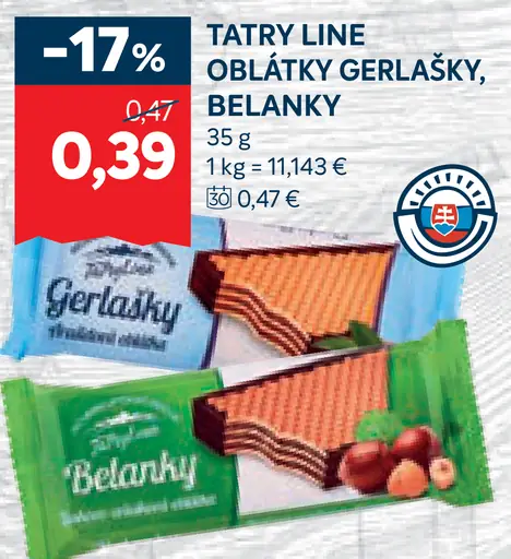 Tatry line oblátky Gerláchky, Belanky