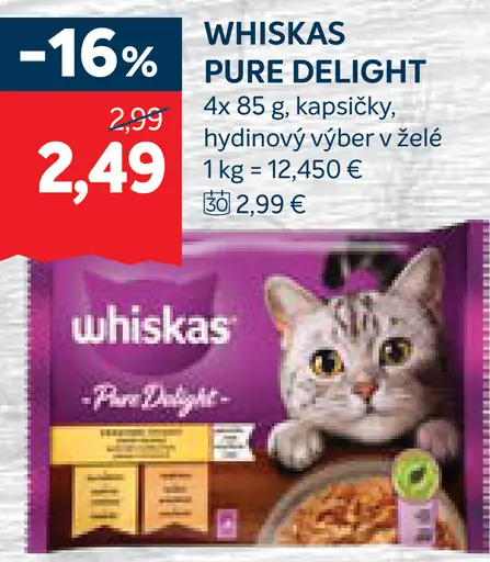 Whiskas kapsičky Pure Delight hydinový výber v želé