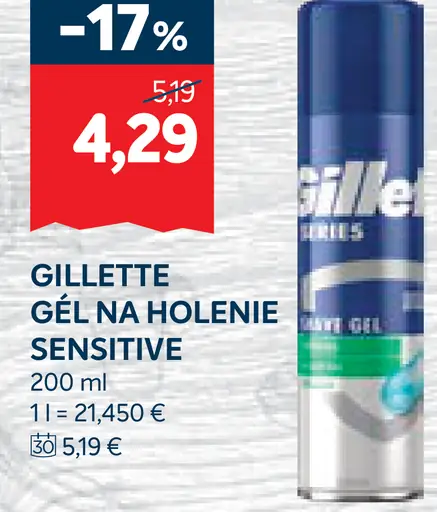 Gillette Gél na holenie Sensitive