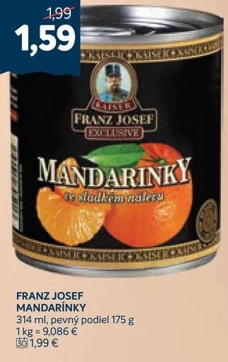 Franz Josef mandarinky v sladkom náleve