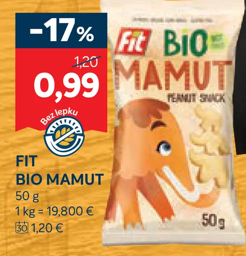 Fit Bio Mamut kukuričný snack