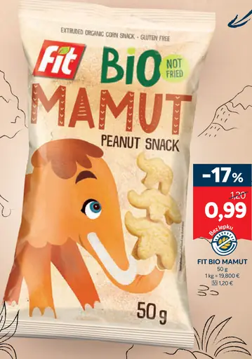 Fit Bio Mamut arašidový snack