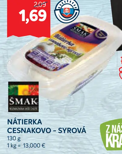 ŠMAK Nátierka cesnakovo-syrová