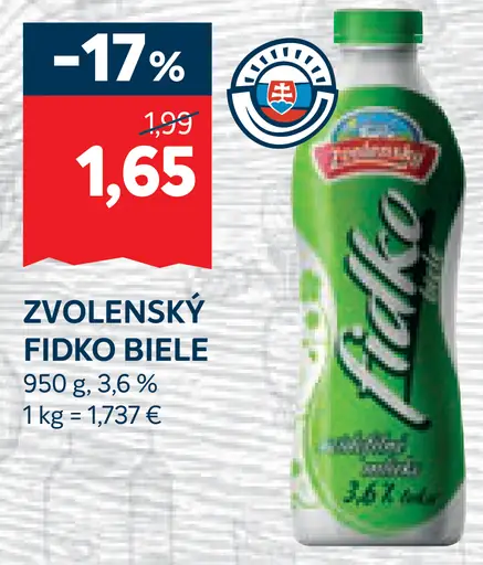 Zvolenský Fidko biele 3,6 %