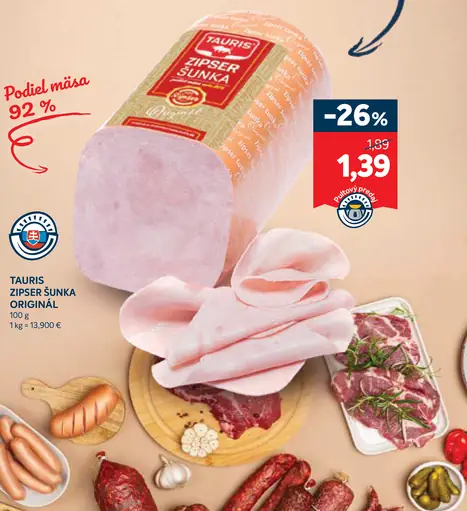 Tauris Zipser šunka originál