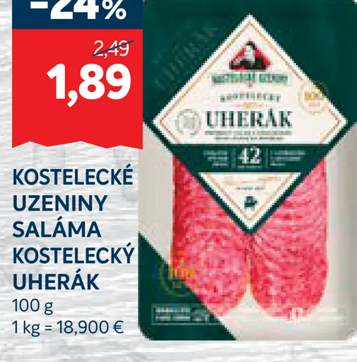 Kostelecké Uzeniny saláma Kostelecký uherák