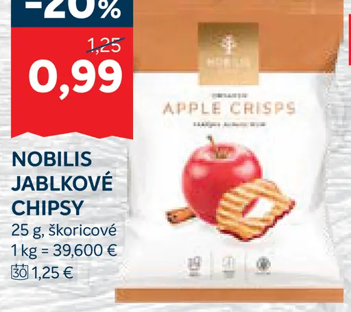 Nobilis jablkové chipsy so škoricou