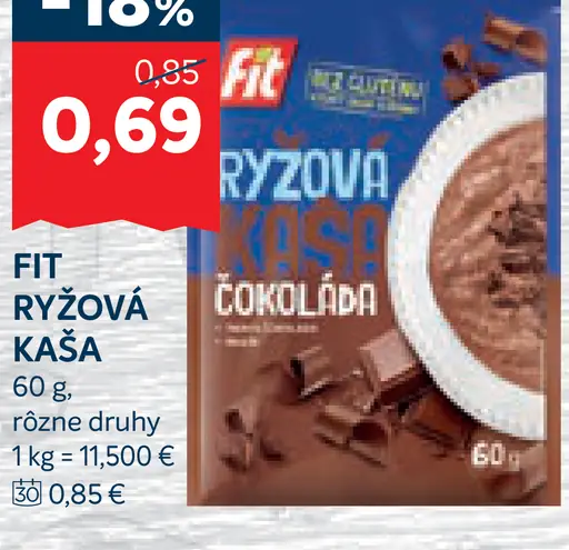 FIT Ryžová kaša Čokoláda