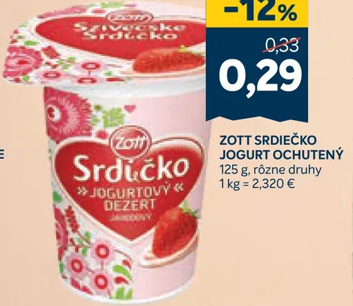 Zott Srdiečko jogurtový dezert