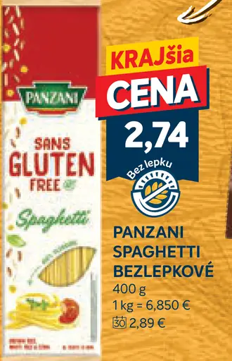 Panzani Spaghetti bezlepkové
