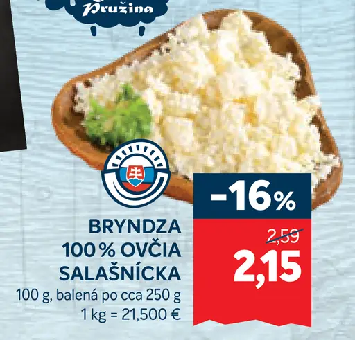 Bryndza 100 % ovčia salašnícka