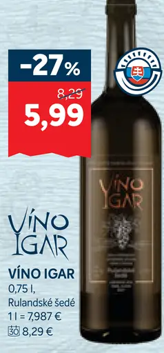 Víno Igar Rulandské šedé