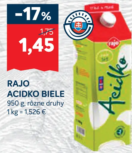 Rajo Ačidko biele