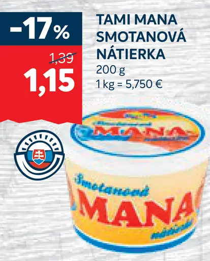 Tami Mana Smotanová nátierka