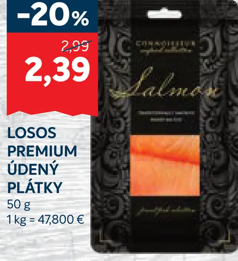 Losos premium údený plátky