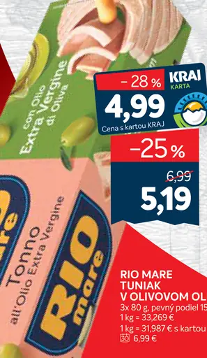 Rio Mare Tuniak v olivovom oleji