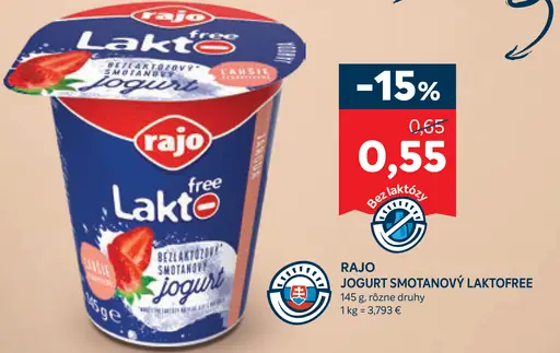 Rajo Smotanový jogurt laktofree