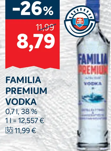 Familia Premium vodka 38%