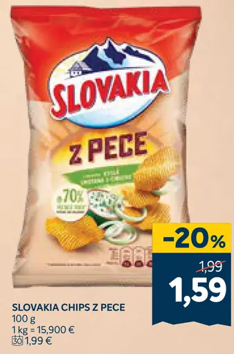 Slovakia Chips z pece slané snacky