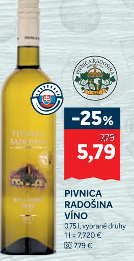 Pivnica Radošina víno