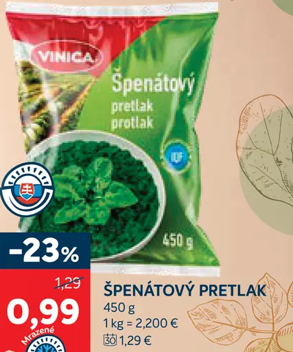 Vinica Špenátový pretlak