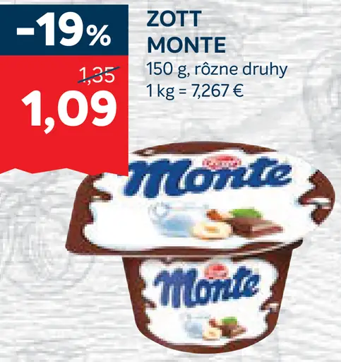 Zott Monte Maxi mliečny dezert