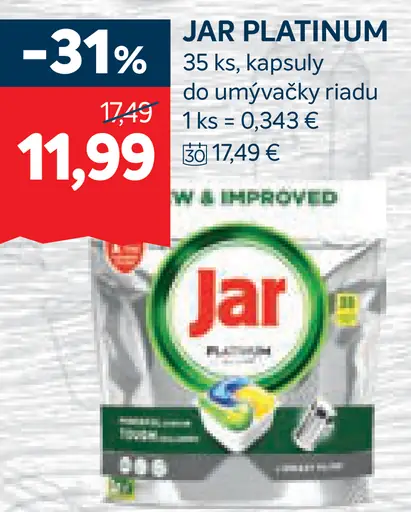 Jar Platinum kapsuly do umývačky riadu