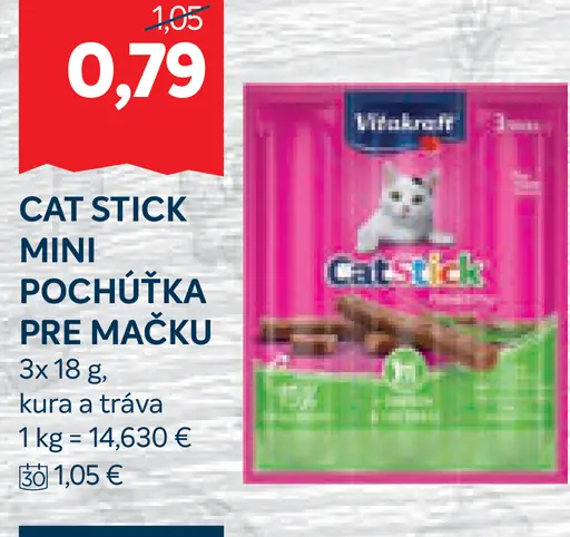 Vitakraft Cat Stick Mini pochúťka pre mačku kura a mačacia tráva