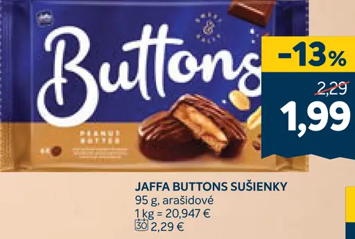 Jaffa Buttons sušienky arašidové