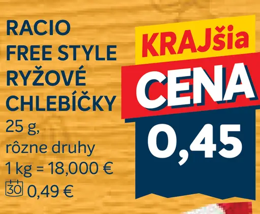Racio Free Style Ryžové chlebíčky s príchuťou syra