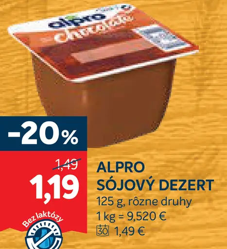 Alpro sójový dezert rôzne druhy