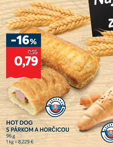 Hot dog s párkom a horčicou