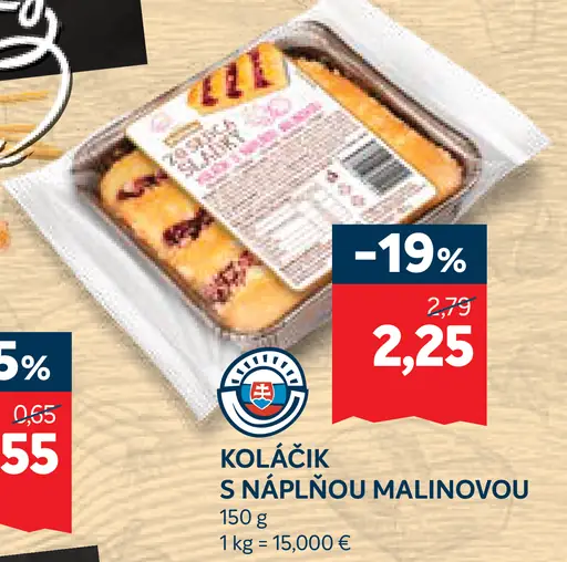 Koláčik s náplňou malinovou