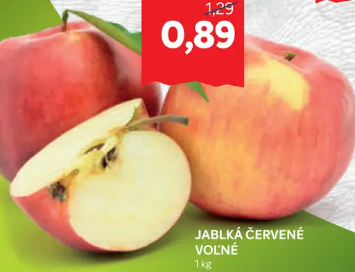 Jablká červené voľné