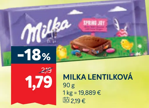 Milka Lentilková čokoláda