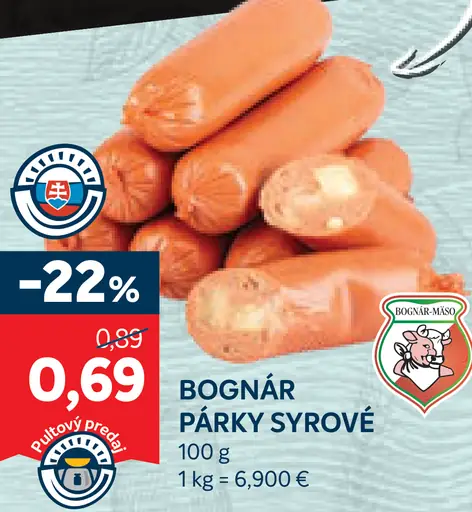 Bognár párky syrové