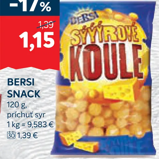 Bersi snack syrové gule