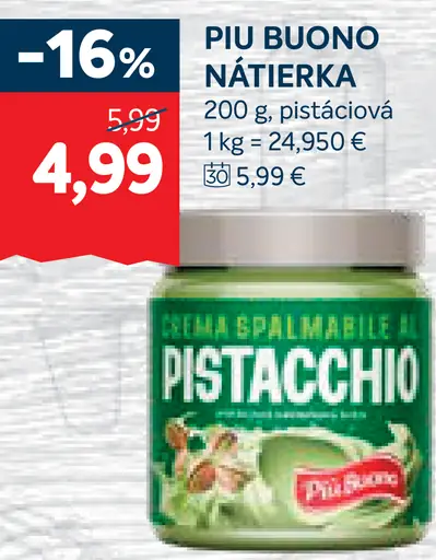 Piu Buono nátierka pistáciová