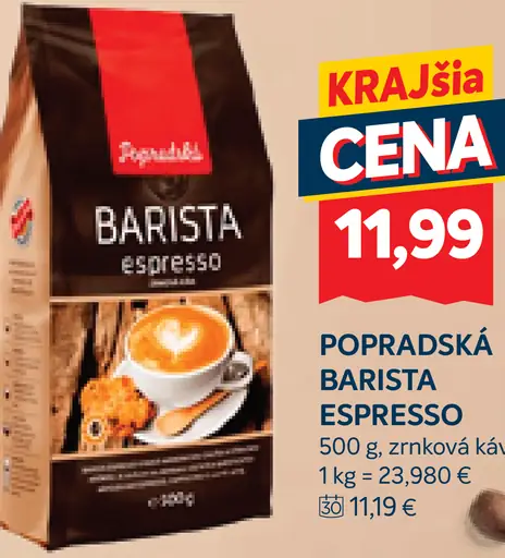 Popradská Barista espresso zrnková káva
