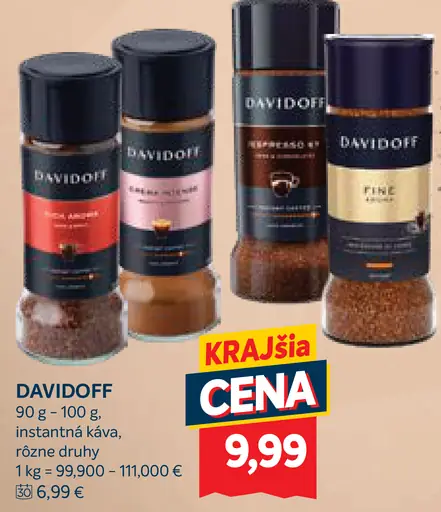 Davidoff instantná káva rôzne druhy