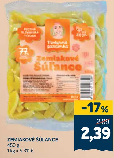 Zemiakové šúľance čerstvé