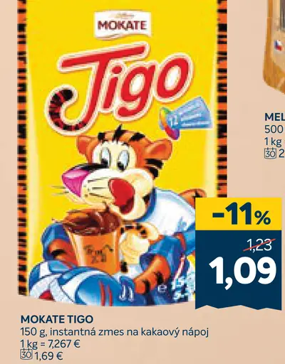 Mokate Tigo instantná zmes na kakaový nápoj