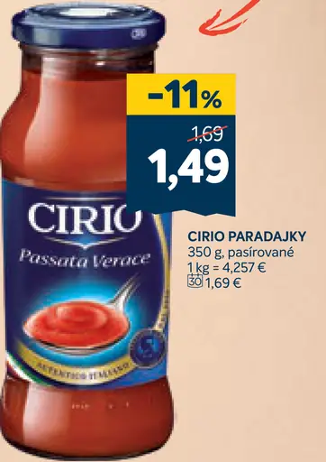 Cirio Paradajky Pasírované