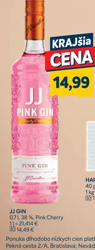 JJ Gin Pink Cherry gin
