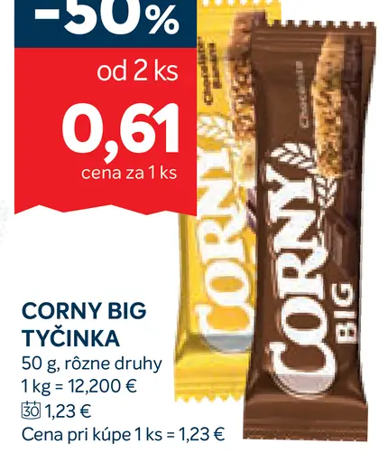 Corny Big müsli tyčinka rôzne druhy