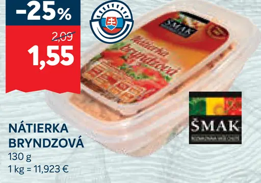 Šmak nátierka bryndzová