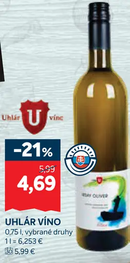 Uhlár víno biele vybrané druhy